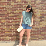 Mineral Washed Cropped Sleeveless Tank