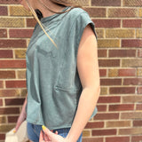 Mineral Washed Cropped Sleeveless Tank
