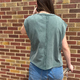 Mineral Washed Cropped Sleeveless Tank