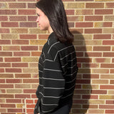 Modal Scuba Stripe V Neck Jacket