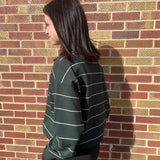 Modal Scuba Stripe V Neck Jacket