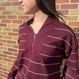 Modal Scuba Stripe V Neck Jacket