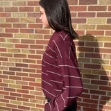 Stripe Modal Quarter Zip Pullover