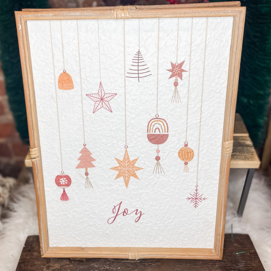 Merry Christmas Tree  & Joy Ornament Wall Decor 12.5x16.5”