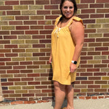 Front Tie Ruffle Sleeve Mini Dress