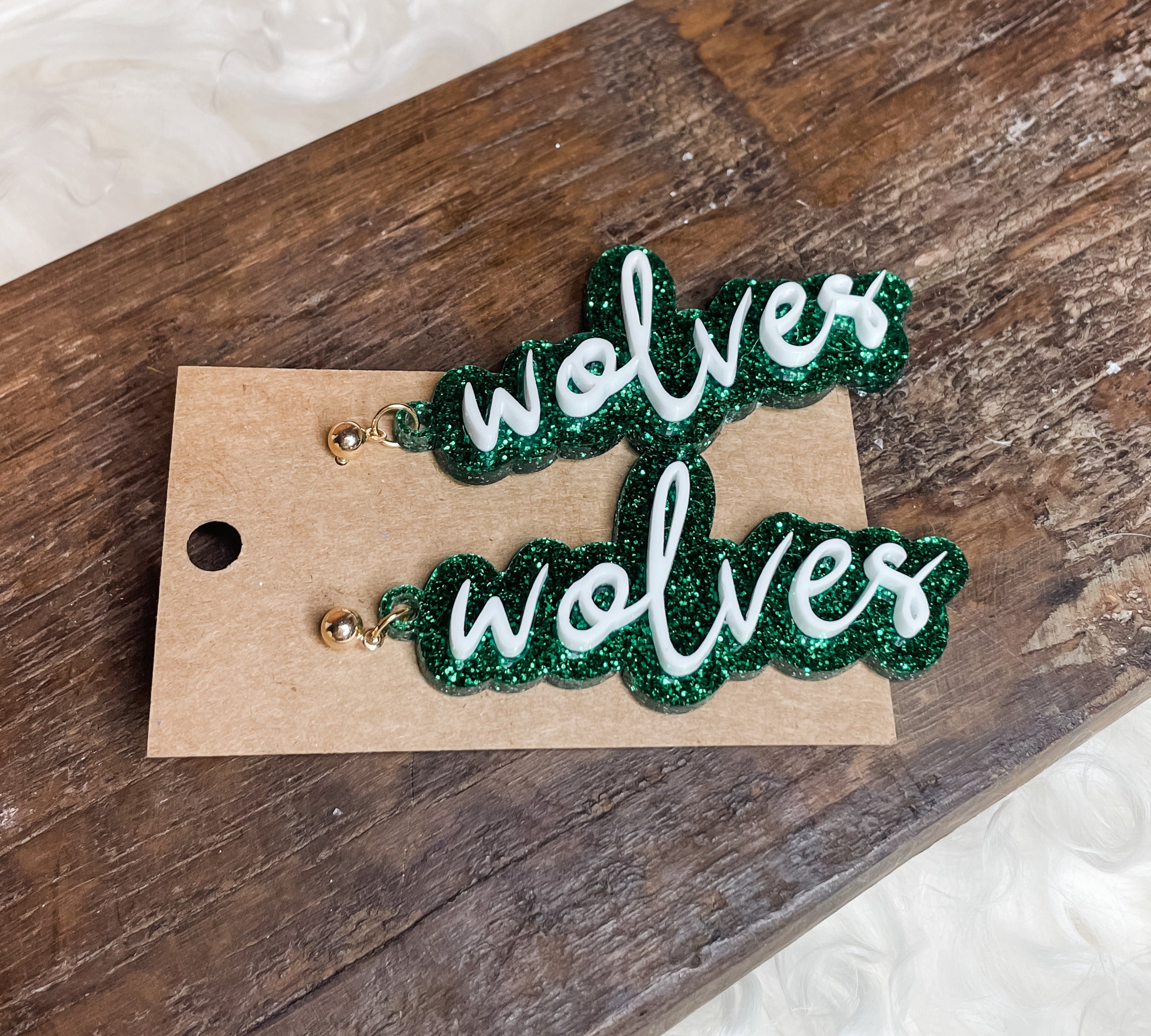 Wolves Double Stacked Acrylic Earrings