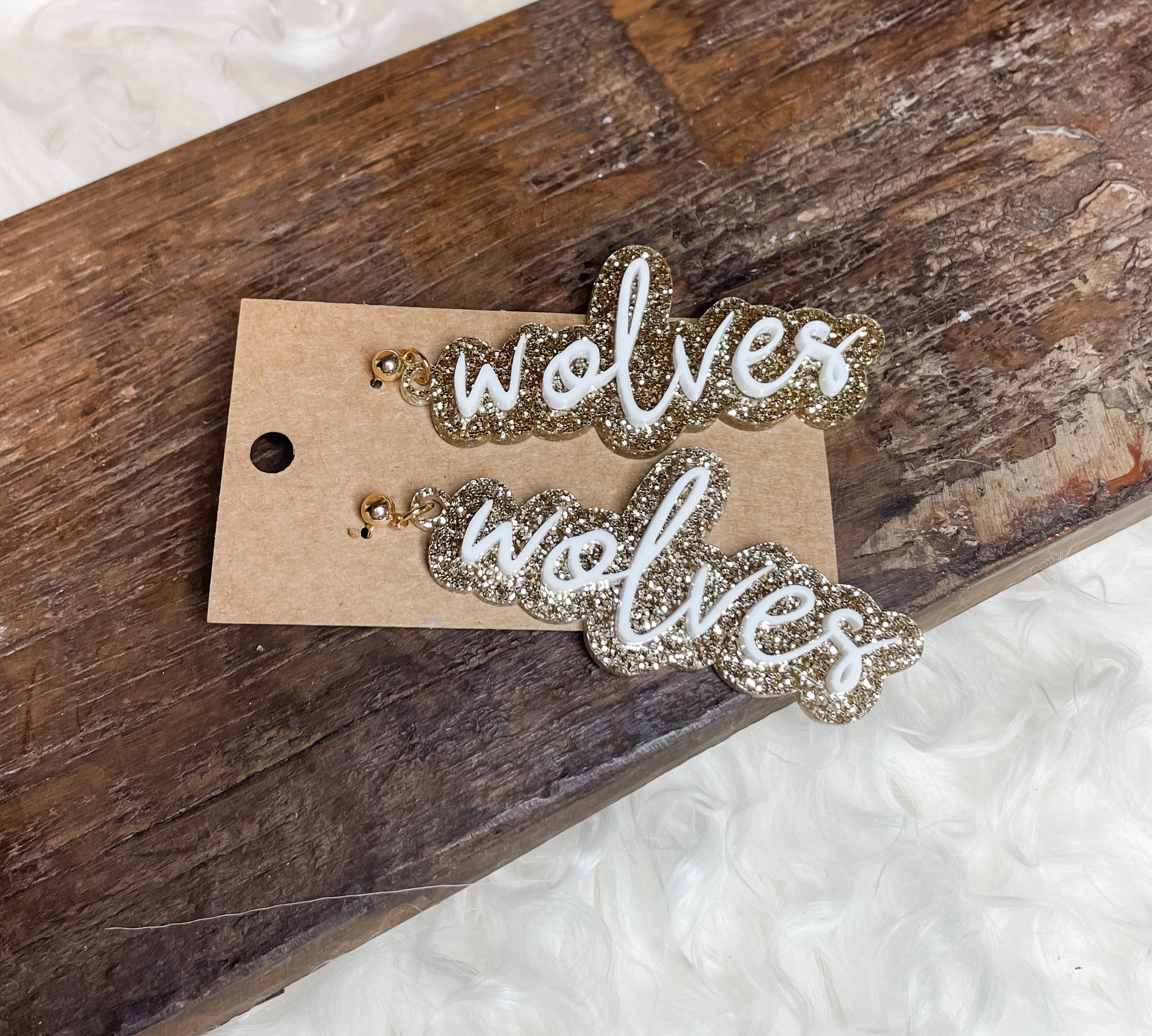 Wolves Double Stacked Acrylic Earrings