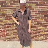 Stripe Linen Button Down Dress