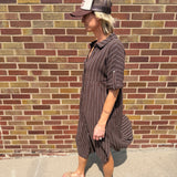 Stripe Linen Button Down Dress