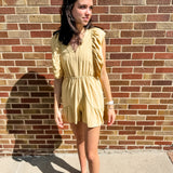 Ruffle Sleeve Romper w/Back Cutout