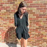 Ruffle Sleeve Romper w/Back Cutout