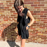 Ruffle Sleeve Romper w/Back Cutout
