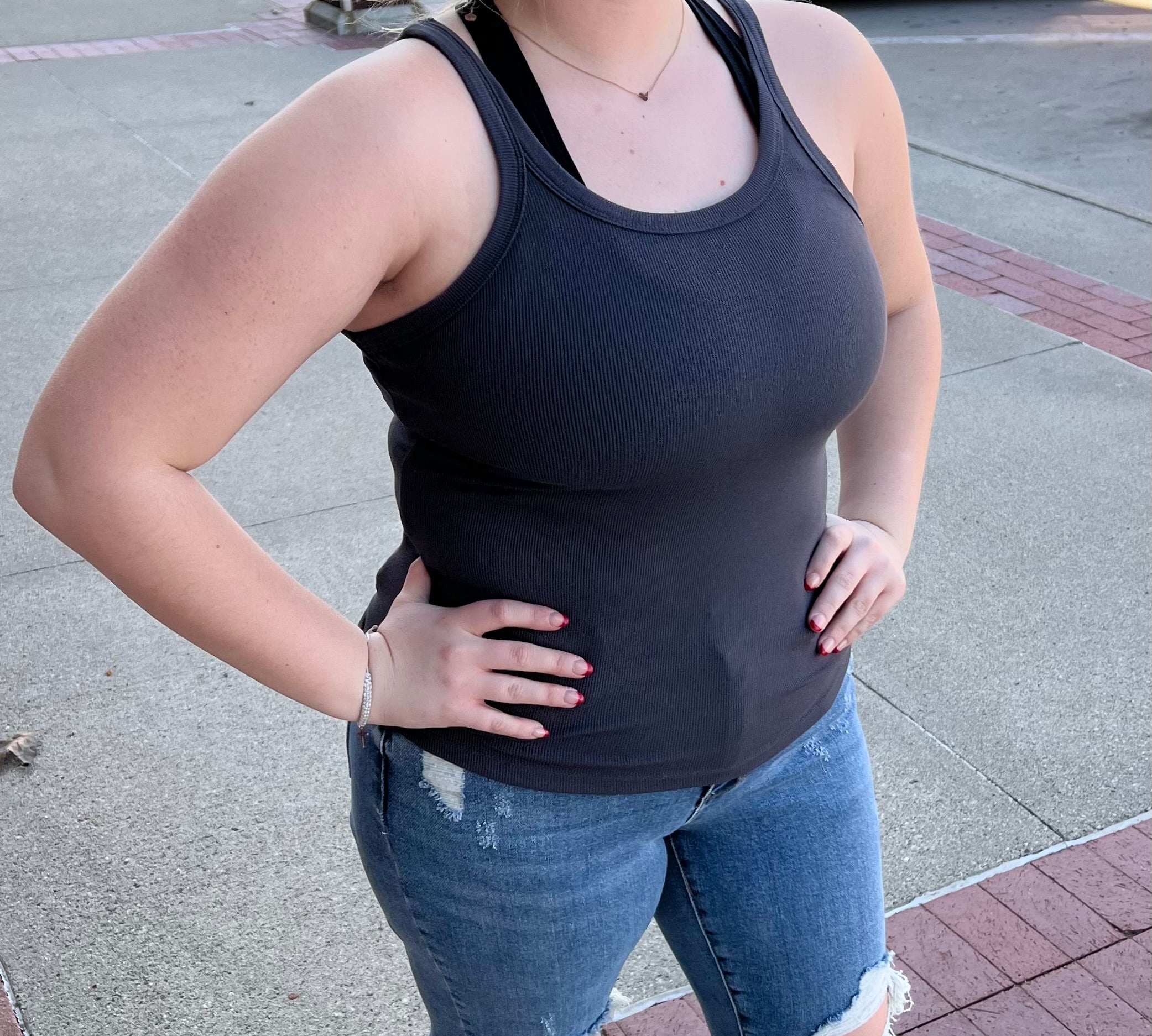 Stretchy Ribbed Tank Top