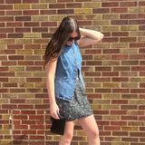 Forest Green Floral Skirt