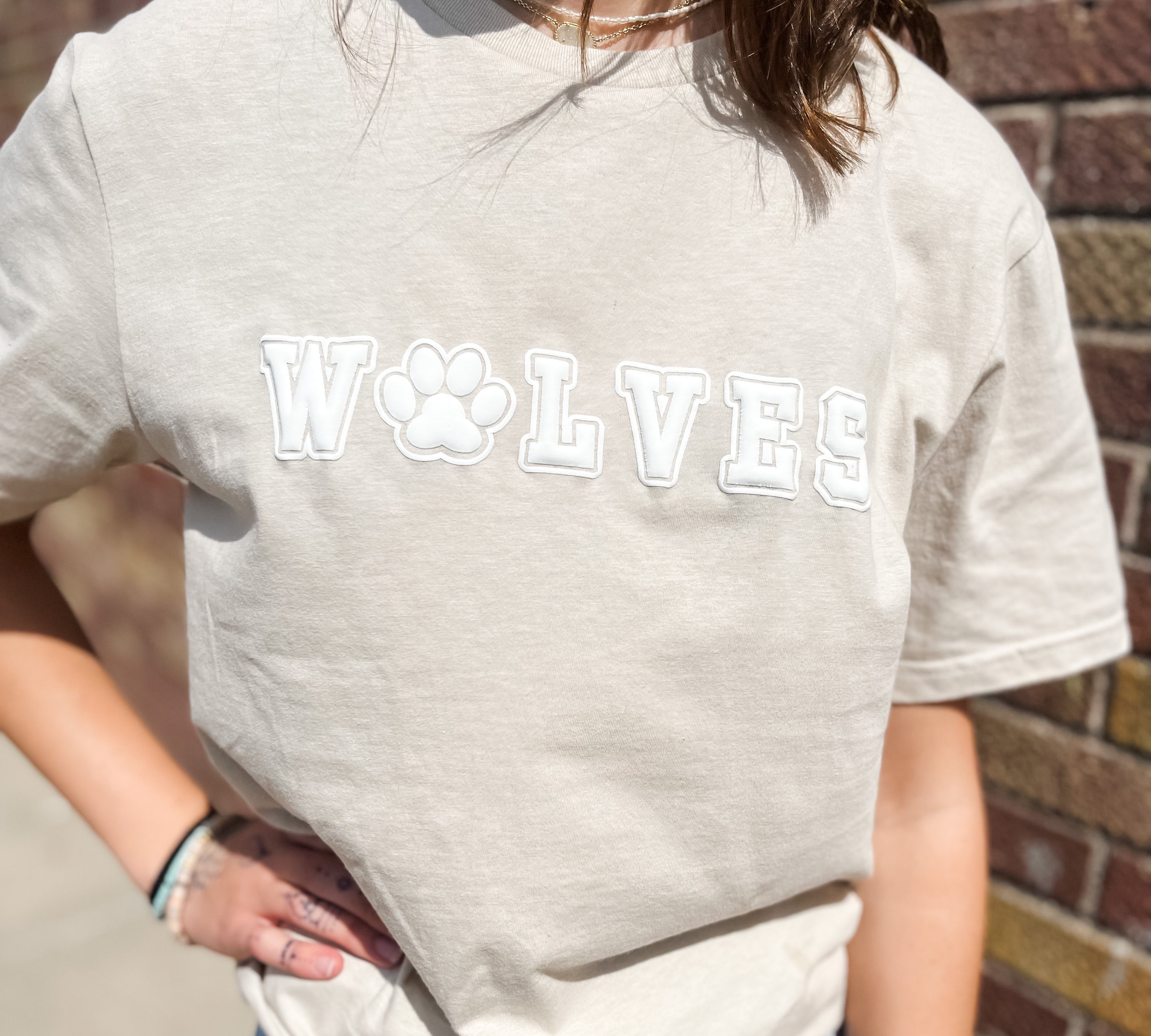Youth Wolves Puff Print Tee
