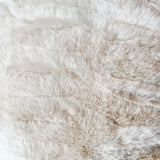 Cream & Tan Ribbed Fur Pillow 18”