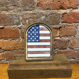 Arch Top American Flag Sign 6x8"