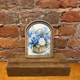 Arch Top Blue Hydrangea Sign 6x8"