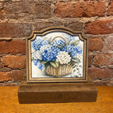 Provincial Blue Hydrangeas Framed Sign 9x10"
