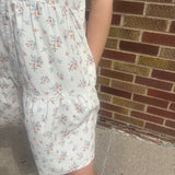 Cream Floral Micro Cord Dress