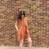 Collared Brick Mini Dress