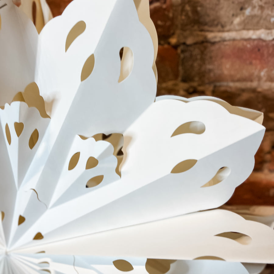 White Paper Snowflake Orn 30”