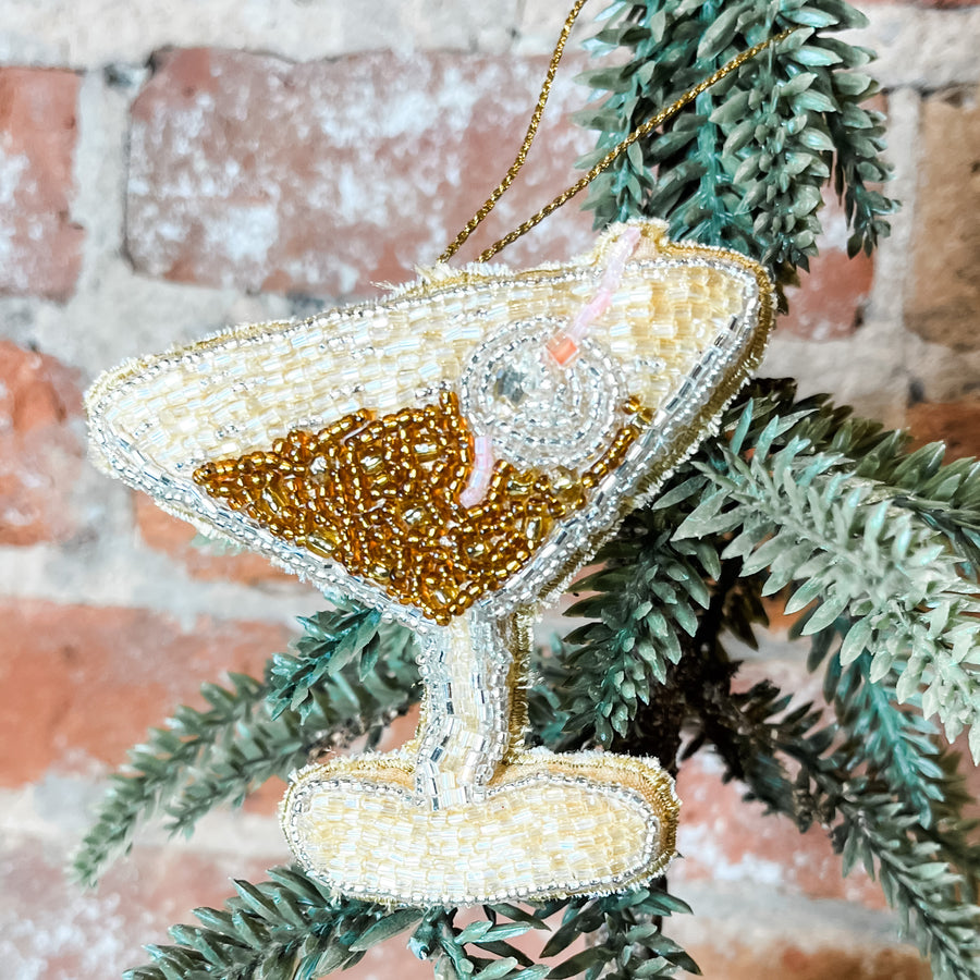Beaded Fabric Cocktail Orn 4”