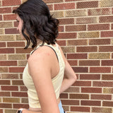 Mineral Wash Halter Ribbed Tank