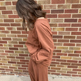 Oversized Cotton Slub Long Sleeve Top