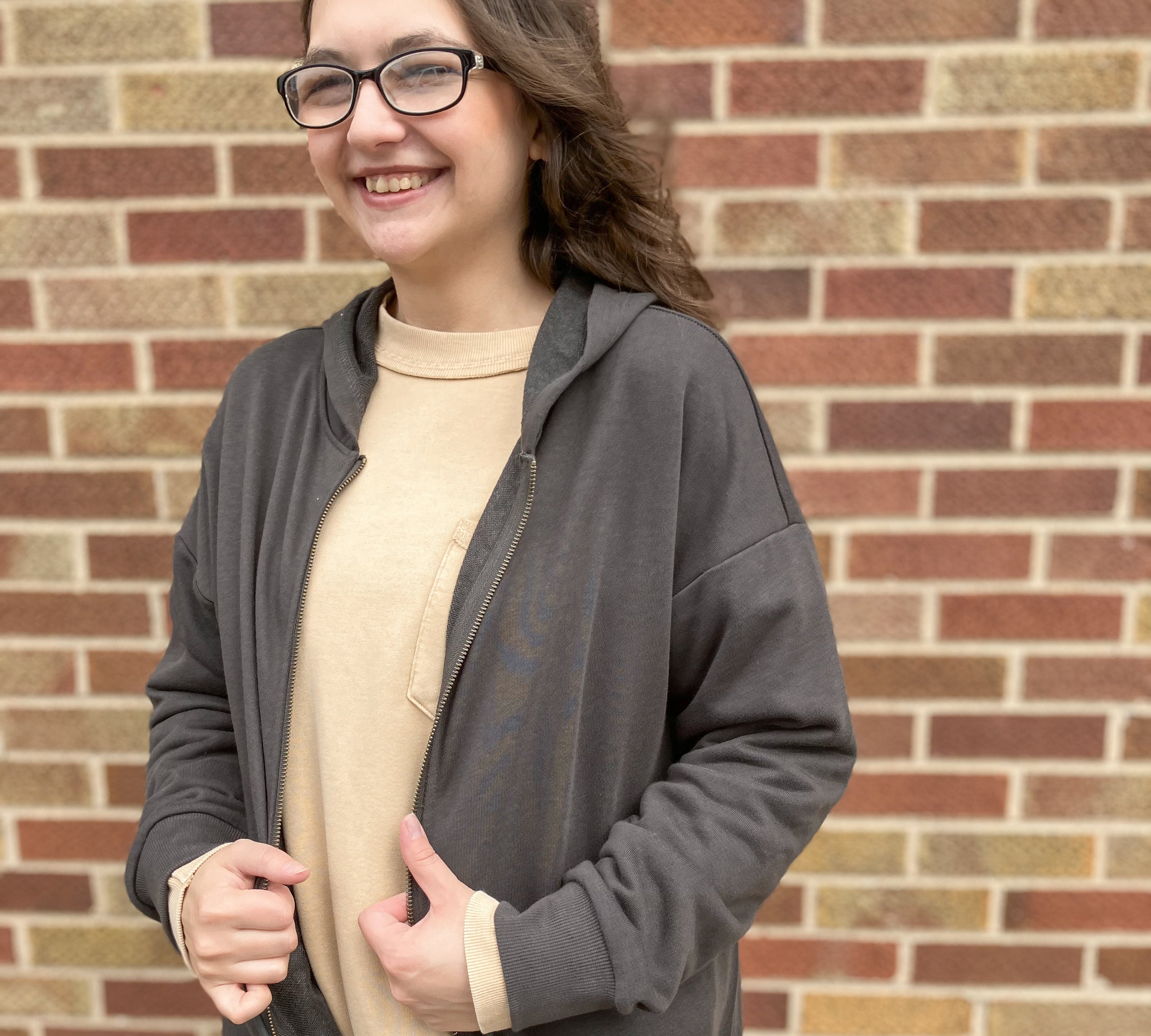 French Terry Hoodie Cardigan