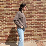 Pigment Washed Cotton V Neck Top