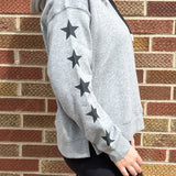 Gray Hoodie w/Black Star Sleeve