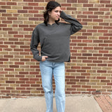 Pigment Washed Cotton V Neck Top