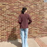 Pigment Washed Cotton V Neck Top