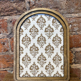 Arch Top Brown Floral Sign 8.25x11"