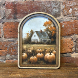 Arch Top Pumpkin Farmhouse Sign 6x8"