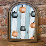 Arched Striped Pumpkin Sign 8.25x11"