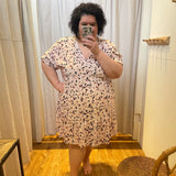 Plus Empire Waist Cuff Sleeve Dress
