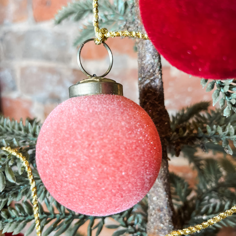 Pink/Red Glass Ball Ornament Garland 72”