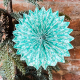 Recycled Paper Folding Pinwheel Orn w/ Chintz Pattern 5”