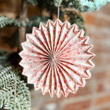 Recycled Paper Folding Pinwheel Orn w/ Chintz Pattern 5”
