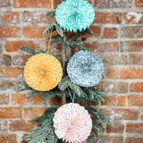 Recycled Paper Folding Pinwheel Orn w/ Chintz Pattern 5”