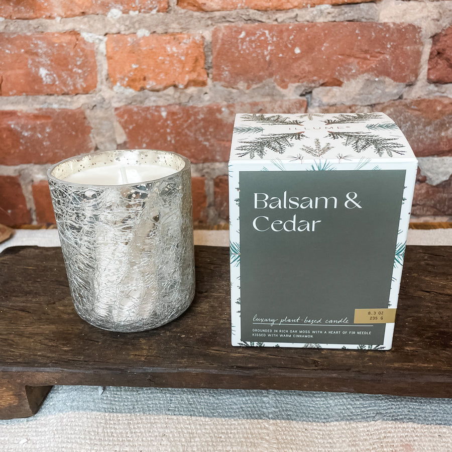 Winter Boxed Small Crackle Glass Candle