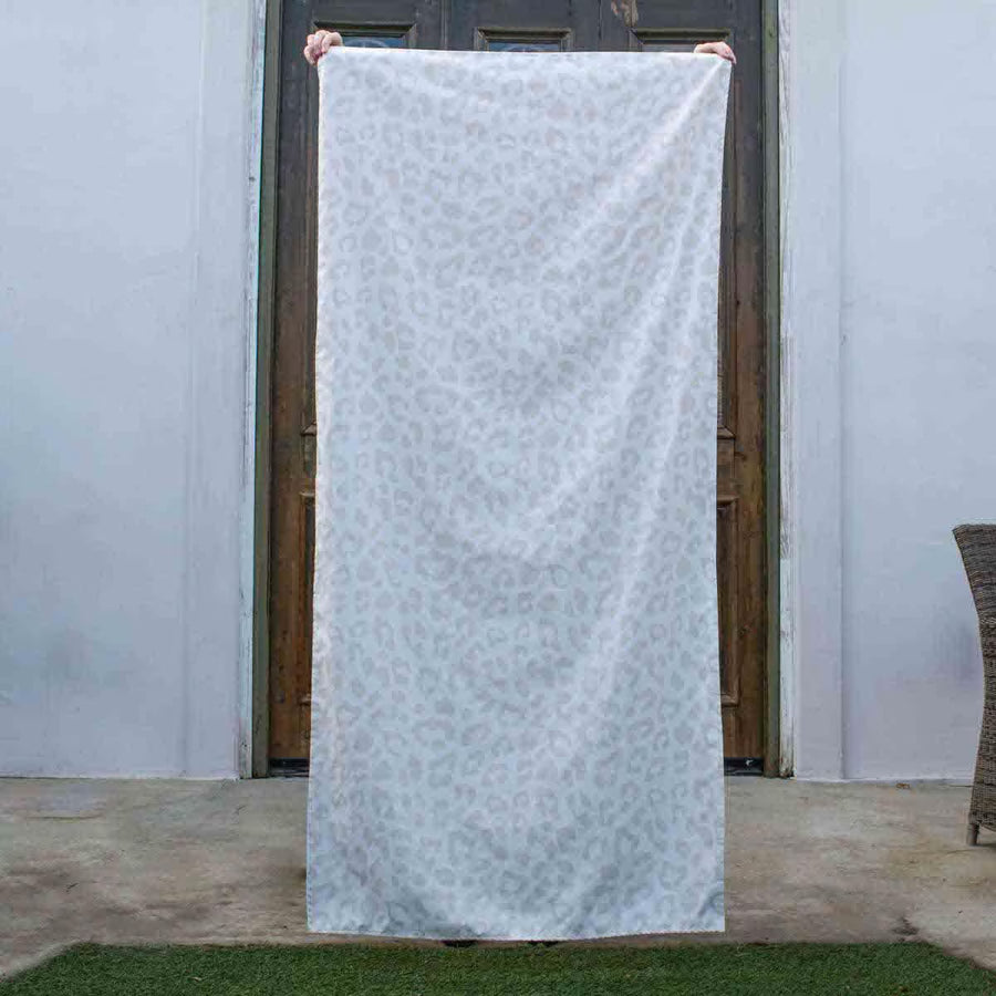 Soft White Leopard Beach Towel 34x70