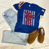 Youth God Bless USA Floral Stripe Tee