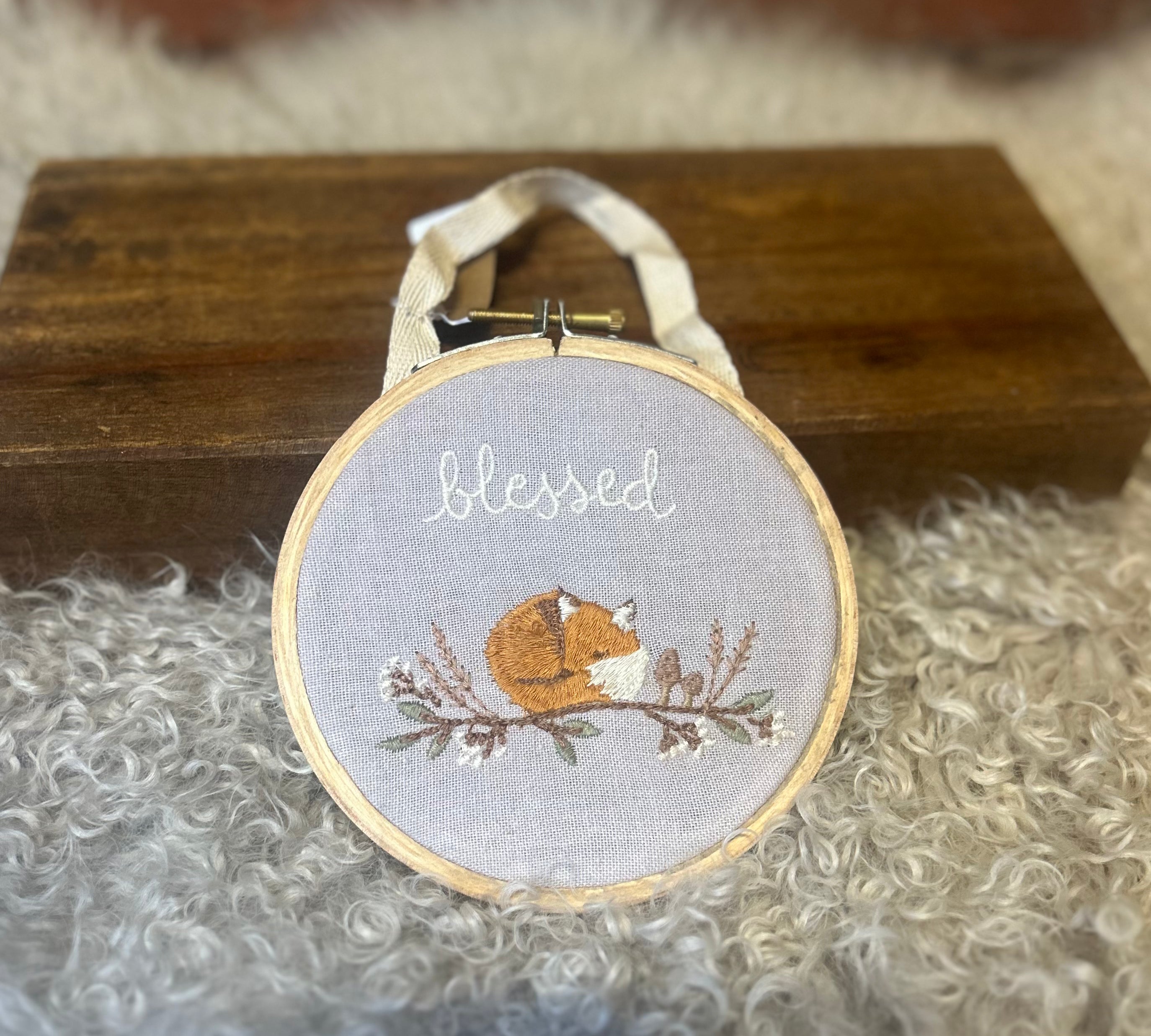 Fall Woodland Animal Hoop Decor 5"