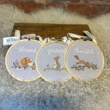 Fall Woodland Animal Hoop Decor 5"