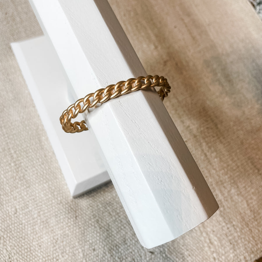 Smaller Gold Curb Chain Cuff Bracelet