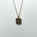 16-27" Adjustable Topaz Crystal Square Necklace