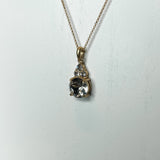 18" Mini Clear Cluster on Big Circle Crystal Necklace